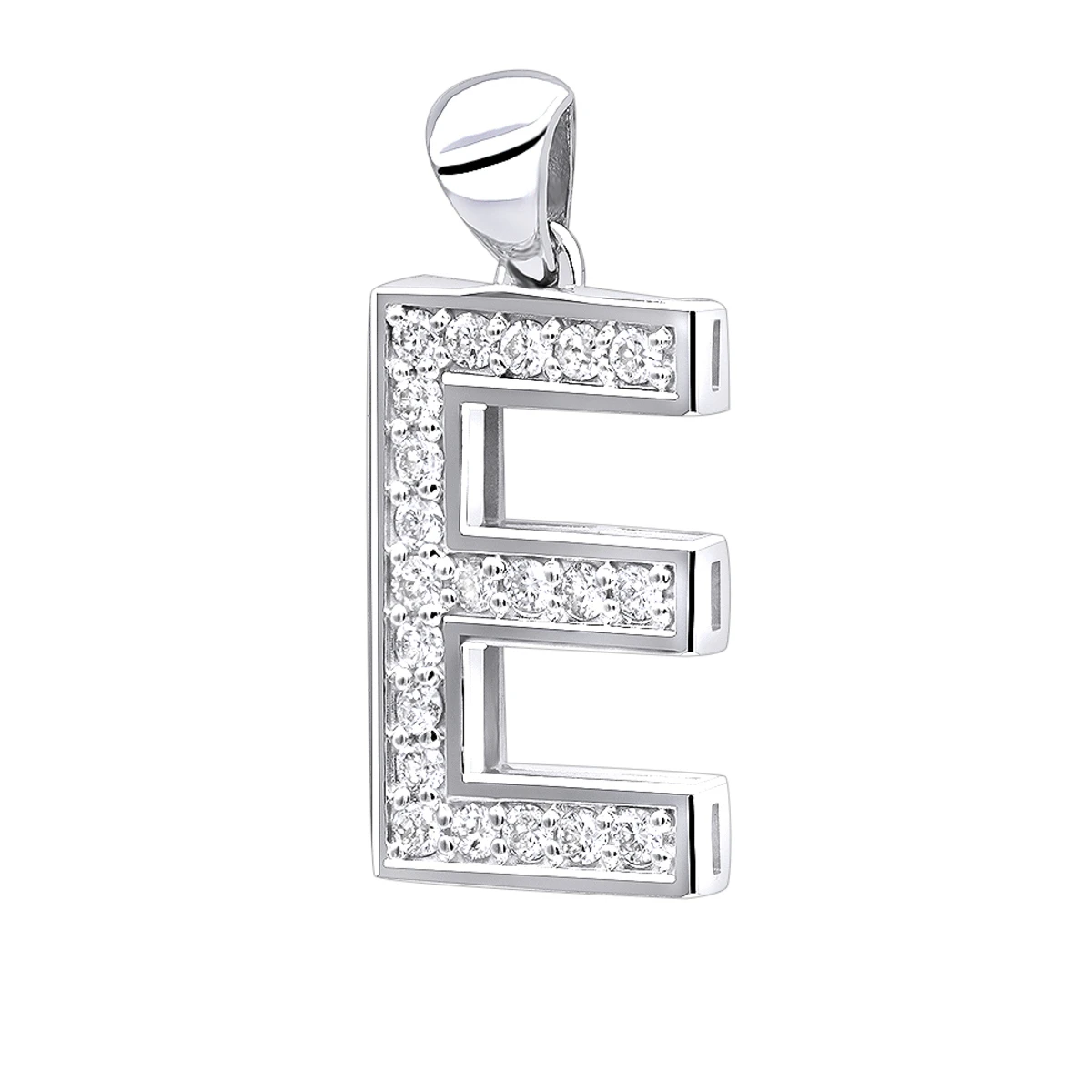 14K White Gold Diamond Initial Letter Pendant 0.33ct 3 14K White Gold Diamond Initial Letter Pendant 0.33ct