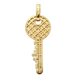 14K Yellow Gold Diamond Key Pendant For Men And Women 2.15 Carats -Outlet Bijou Lush Store 14k gold diamond key pendant for men and women 215 carats 804036 backye