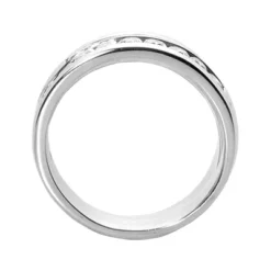 14K White Gold Diamond Men's Wedding Band 0.45ct -Outlet Bijou Lush Store 14k gold diamond mens wedding band 045ct p 25605 back white 20220426