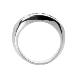 14K White Gold 5 Stone Diamond Men's Wedding Band 0.85ct -Outlet Bijou Lush Store 14k gold diamond mens wedding band 085ct p 22489 back white 20220426