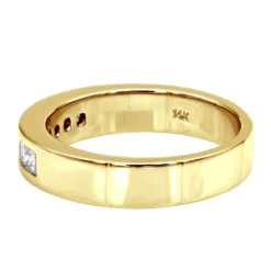 14K White Gold Diamond Men's Wedding Ring 1ct 7/32in. (5.5mm) -Outlet Bijou Lush Store 14k gold diamond mens wedding ring 098ct p 25577 backye