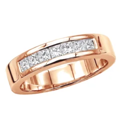 14K White Gold Diamond Men's Wedding Ring 1ct 7/32in. (5.5mm) -Outlet Bijou Lush Store 14k gold diamond mens wedding ring 098ct p 25577 ro