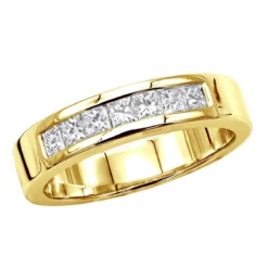 14K White Gold Diamond Men's Wedding Ring 1ct 7/32in. (5.5mm) -Outlet Bijou Lush Store 14k gold diamond mens wedding ring 098ct p 25577 ye