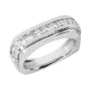 14K White Gold Diamond Men's Wedding Ring 1.54ct