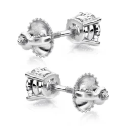 1/2 Carat 14K White Gold Diamond Stud Earrings Round Diamonds .5ct -Outlet Bijou Lush Store 14k gold diamond stud earrings round diamonds 50ct p 5626 backwh