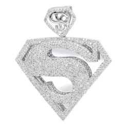 14K Yellow Gold Diamond Superman Pendant For Men 4.5ct -Outlet Bijou Lush Store 14k gold diamond superman pendant charm 450ct p 47 wh