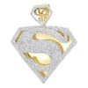 14K Yellow Gold Diamond Superman Pendant For Men 4.5ct -Outlet Bijou Lush Store 14k gold diamond superman pendant charm 450ct p 47 ye