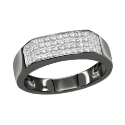 14K Black Plated Gold Diamond Wedding Bands Collection Piece .58ct