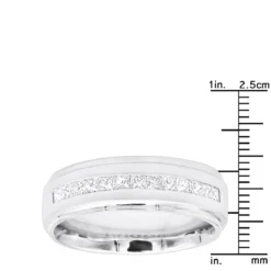 14K White Gold Diamond 0.75ct Comfort Fit Wedding Ring -Outlet Bijou Lush Store 14k gold diamond wedding rings collection piece 75ct p 6649 rulerwh