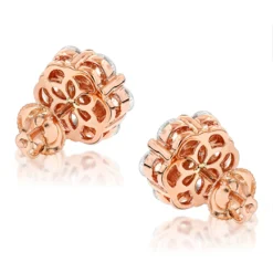 14K White Gold Earrings Round Diamond Clusters 3.5ct -Outlet Bijou Lush Store 14k gold earrings round diamond clusters 395ct p 5912 backro