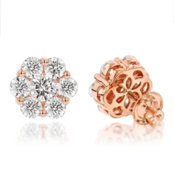 14K White Gold Earrings Round Diamond Clusters 3.5ct -Outlet Bijou Lush Store 14k gold earrings round diamond clusters 395ct p 5912 ro