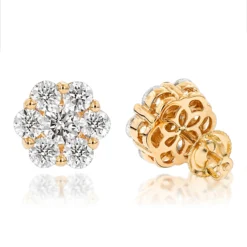 14K White Gold Earrings Round Diamond Clusters 3.5ct -Outlet Bijou Lush Store 14k gold earrings round diamond clusters 395ct p 5912 ye