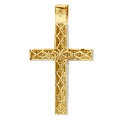 14K White Gold Iced Out Men's Diamond Cross Pendant 7.55ct -Outlet Bijou Lush Store 14k gold iced out mens diamond cross pendant 755ct p 6583 backye