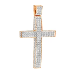 14K White Gold Iced Out Men's Diamond Cross Pendant 7.55ct -Outlet Bijou Lush Store 14k gold iced out mens diamond cross pendant 755ct p 6583 ro
