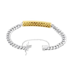 14K Yellow Gold ID Plate Miami Cuban Link Chain Men's Diamond Bracelet 2 Carat 14 14K Yellow Gold ID Plate Miami Cuban Link Chain Men's Diamond Bracelet 2 Carat -Outlet Bijou Lush Store 14k gold id plate miami cuban link chain mens diamond bracelet 2 carat 000761 backye