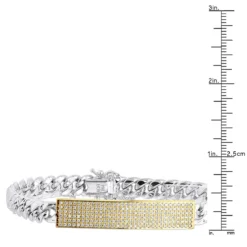 14K Yellow Gold ID Plate Miami Cuban Link Chain Men's Diamond Bracelet 2 Carat 17 14K Yellow Gold ID Plate Miami Cuban Link Chain Men's Diamond Bracelet 2 Carat -Outlet Bijou Lush Store 14k gold id plate miami cuban link chain mens diamond bracelet 2 carat 000761 rulerye