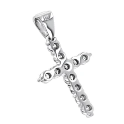 14K White Gold Large Diamond Cross Pendant For Men & Women By LUXURMAN 3.3ctw -Outlet Bijou Lush Store 14k gold large diamond cross pendant by luxurman 33ctw backwh