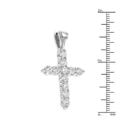 14K White Gold Large Diamond Cross Pendant For Men & Women By LUXURMAN 3.3ctw -Outlet Bijou Lush Store 14k gold large diamond cross pendant by luxurman 33ctw rulerwh