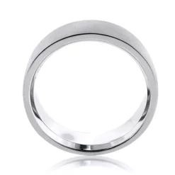 14K White Gold Matte Men's Wedding Band -Outlet Bijou Lush Store 14k gold matte mens wedding band 4
