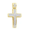 14K Yellow Gold Medium Size Princess Diamond Cross Pendant 1.5ct 1 14K Yellow Gold Medium Size Princess Diamond Cross Pendant 1.5ct -Outlet Bijou Lush Store 14k gold medium size princess diamond cross pendant 15ct ye