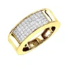 14K Yellow Gold Men's 1 Carat Diamond Band Princess Cut Invisible Set Diamonds Ring