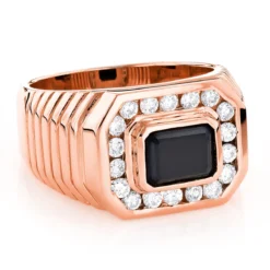 14K Yellow Gold Men's Black Onyx Diamond Ring 3/4ct 9 14K Yellow Gold Men's Black Onyx Diamond Ring 3/4ct -Outlet Bijou Lush Store 14k gold mens black onyx diamond ring 34ct p 27952 ro