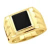 14K Yellow Gold Men's Black Onyx Ring 14.4mm 1 14K Yellow Gold Men's Black Onyx Ring 14.4mm -Outlet Bijou Lush Store 14k gold mens black onyx ring p 28011 ye