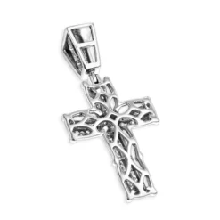 14K White Gold Men's Cross Pendant W Princess Diamonds 1 Ct -Outlet Bijou Lush Store 14k gold mens cross pendant w princess diamonds 131ct p 6587 backwh