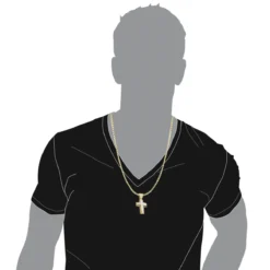 14K Yellow Gold Men's Cross Pendant W Princess Diamonds 2.25ct -Outlet Bijou Lush Store 14k gold mens cross pendant w princess diamonds 249ct p 6588 bodye