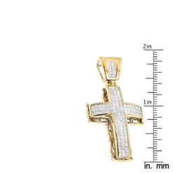 14K Yellow Gold Men's Cross Pendant W Princess Diamonds 2.25ct -Outlet Bijou Lush Store 14k gold mens cross pendant w princess diamonds 249ct p 6588 rulerye