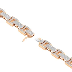 Men's Diamond Bracelet Solid 14K Yellow Gold 4ct 15 Men's Diamond Bracelet Solid 14K Yellow Gold 4ct -Outlet Bijou Lush Store 14k gold mens diamond bracelet white rose yellow gold bracelet 100479 back rose