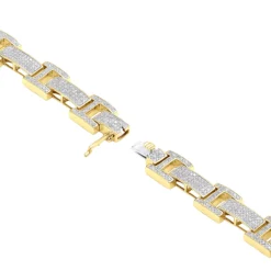 Men's Diamond Bracelet Solid 14K Yellow Gold 4ct 14 Men's Diamond Bracelet Solid 14K Yellow Gold 4ct -Outlet Bijou Lush Store 14k gold mens diamond bracelet white rose yellow gold bracelet 100479 back yellow