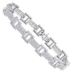 Men's Diamond Bracelet Solid 14K Yellow Gold 4ct 11 Men's Diamond Bracelet Solid 14K Yellow Gold 4ct -Outlet Bijou Lush Store 14k gold mens diamond bracelet white rose yellow gold bracelet 100479 white