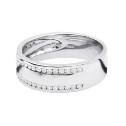 14K White Gold Men's Diamond Wedding Ring 0.44ct -Outlet Bijou Lush Store 14k gold mens diamond engagement ring 044ct p 6077 backwh