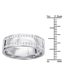 14K White Gold Men's Diamond Wedding Ring 0.44ct -Outlet Bijou Lush Store 14k gold mens diamond engagement ring 044ct p 6077 rulerwh