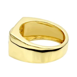 14K Yellow Gold Men's Diamond Pinky Ring White Yellow 0.60ct -Outlet Bijou Lush Store 14k gold mens diamond pinky ring white yellow 060ct p 225 backye
