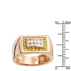 14K Yellow Gold Men's Diamond Pinky Ring White Yellow 0.60ct -Outlet Bijou Lush Store 14k gold mens diamond pinky ring white yellow 060ct p 225 rulerro