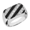 14K White Gold Men's Diamond Ring 0.33ct