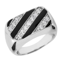 14K White Gold Men's Diamond Ring 0.33ct