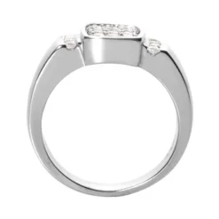 14K White Gold Men's Diamond Ring 0.80ct 8.8mm -Outlet Bijou Lush Store 14k gold mens diamond ring 080ct p 27923 back white 20220426