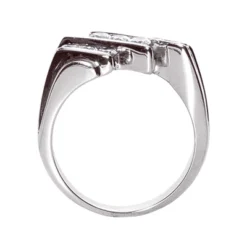14K White Gold Men's Diamond Ring 0.84ct -Outlet Bijou Lush Store 14k gold mens diamond ring 084ct p 27966 back white 20220426