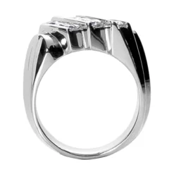 14K White Gold Men's Diamond Ring 1.08ct 10.2mm -Outlet Bijou Lush Store 14k gold mens diamond ring 108ct p 27974 back white 20220426
