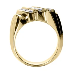 14K White Gold Men's Diamond Ring 1.08ct 10.2mm -Outlet Bijou Lush Store 14k gold mens diamond ring 108ct p 27974 back yellow 20220426
