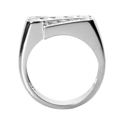 14K White Gold Men's Diamond Ring 1.25ct -Outlet Bijou Lush Store 14k gold mens diamond ring 125ct p 27976 back white 20220426