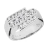 14K White Gold Men's Diamond Ring 1.25ct -Outlet Bijou Lush Store 14k gold mens diamond ring 125ct p 27976 white 20220426
