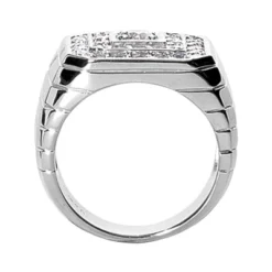 14K White Gold Men's Diamond Ring 2.10ct -Outlet Bijou Lush Store 14k gold mens diamond ring 210ct p 27938 back white 20220426
