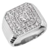 14K White Gold Men's Diamond Ring 2.10ct