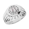 14K White Gold Men's Diamond Ring 2.20ct