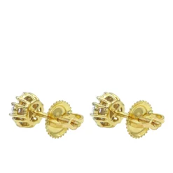 14K Yellow Gold Men's Diamond Stud Earring | Single Earring Cluster Design 1 Carat Look -Outlet Bijou Lush Store 14k gold mens diamond stud earring single earring cluster design 1 carat look back yellow 1
