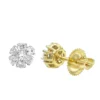 14K Yellow Gold Men's Diamond Stud Earring | Single Earring Cluster Design 1 Carat Look -Outlet Bijou Lush Store 14k gold mens diamond stud earring single earring cluster design 1 carat look main yellow 1